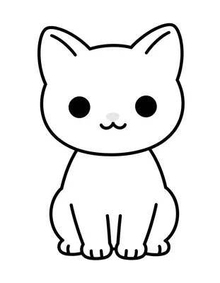 Dibujo para colorear de un lince ibérico bebé sentado con orejas puntiagudas y ojos grandes y amistosos