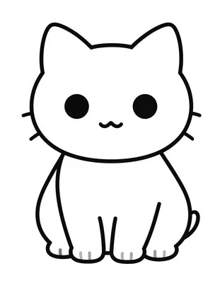Dibujo para colorear de un lince ibérico bebé sentado con orejas puntiagudas y cola esponjosa