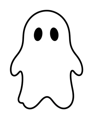 Dibujo para colorear de un niño disfrazado de fantasma amistoso con sábana blanca y una gran sonrisa.