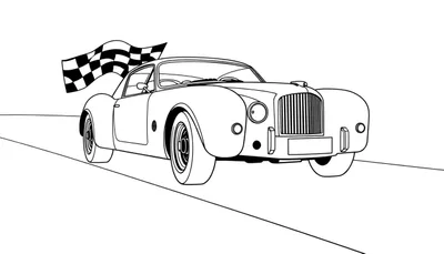Bentley el auto de carreras, listo para colorear. Acelera tu imaginación con esta placa de color.