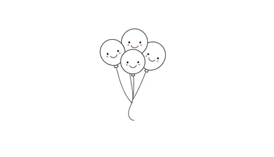 Placa de color de globos blancos sonrientes.