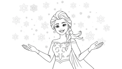 Placa de color de Elsa creando copos de nieve