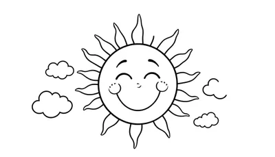 Placa de color de un sol sonriente y nubes.
