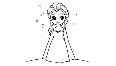 Placa de color de Elsa con su vestido azul y copos de nieve.