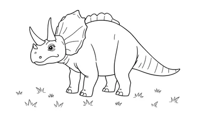 Placa de color de un Triceratops amigable