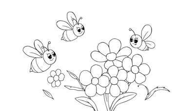 Placa de color con abejas y flores