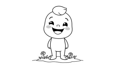 Placa de color de personaje de Toca Boca sonriendo en un montículo de flores