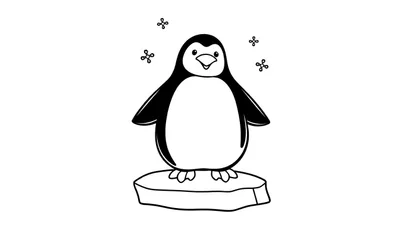 Un pingüino para colorear en una placa de color