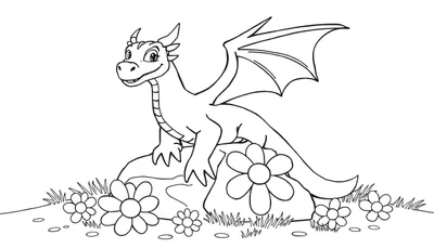 Placa de color de un dragón amigable.
