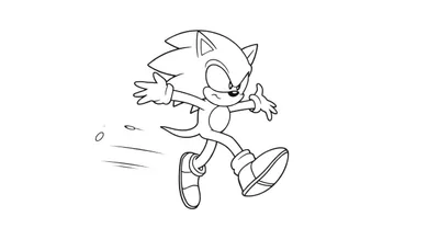 Placa de color de Sonic el erizo corriendo con líneas de movimiento.