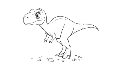 Placa de color de un velociraptor bebé amigable con un ojo grande y curioso.