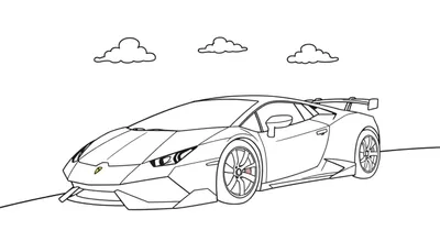 Placa de color de un coche deportivo Lamborghini para niños.
