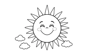 Placa de color de un sol sonriente con nubes.