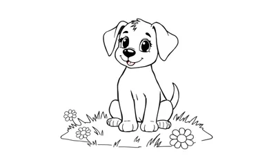 Placa de color de Bentley el perrito adorable listo para colorear.