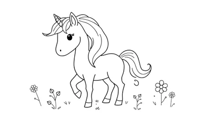 Placa de color de un unicornio con crin de arcoíris.