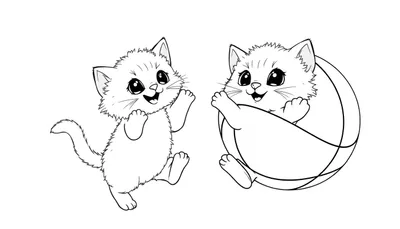 Placa de color con dos gatos de dibujos animados, uno saludando y otro sentado en una cesta.