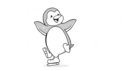 Pingüino Patinador Divertido