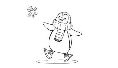 Pingüino Patinador en Placa de Color