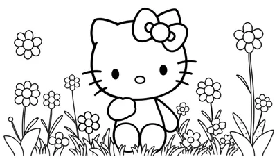 Placa de Color: Hello Kitty en Flor