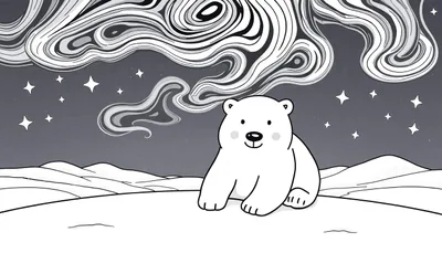 Sueño Polar: Placa de Color con Oso Polar Mágico