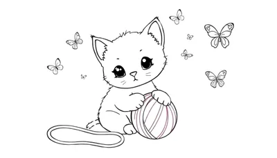Placa de Color: Bella la Gatita y las Mariposas