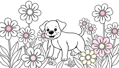 El Jardín de Colores del Perrito: Una Aventura con Placa de Color