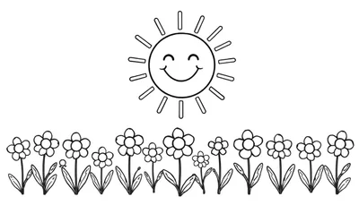 Placa de Color: ¡Alegre Sol y Flores!
