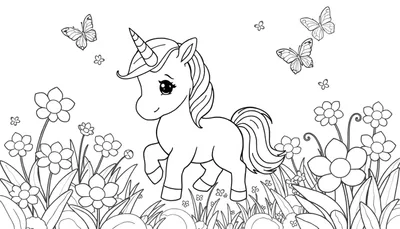 Placa de Color: El Jardín Mágico del Unicornio Bebé