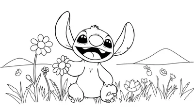 Stitch Feliz en Primavera