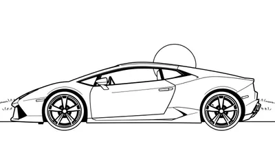 Un coche deportivo Lamborghini listo para que le añadas tu toque de color. ¡Es como una máquina de sueños esperando tu pincel!