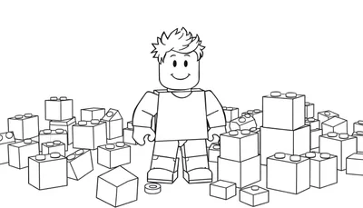 Personaje estilo Lego coloreando una placa.