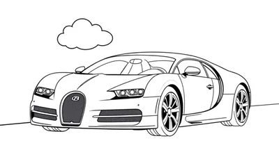 Placa de coche deportivo Bugatti para colorear
