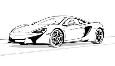 Dibujo de un McLaren listo para colorear con detalles de placa de color.