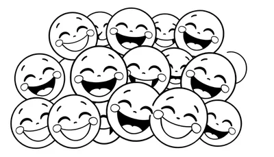 Una placa de color con muchas caras felices sonriendo.