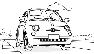 Placa de color de un Fiat 500 clásico en una carretera
