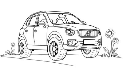 Un coche Volvo XC40 amigable, con la placa de color lista para pintar.