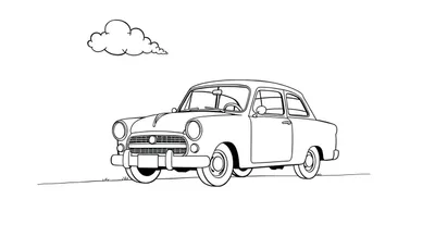 Placa de color de un coche clásico Ford con una nube.