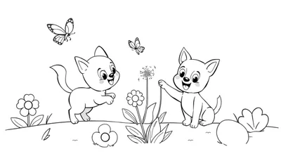 Placa de color de Bluey y Bingo jugando con un diente de león.