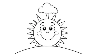 Placa de color con un sol sonriente y una nube amigable.