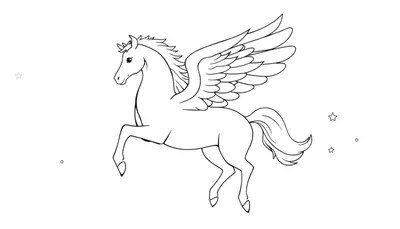 Placa de color de un Pegaso volando