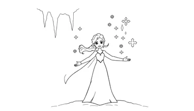 Placa de color de Elsa, reina de las nieves, haciendo magia de hielo.