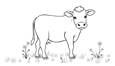 Placa de color de una vaca amigable.