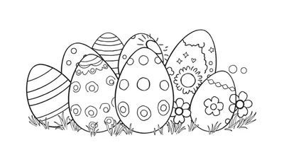 Placa de color de huevos de Pascua para colorear