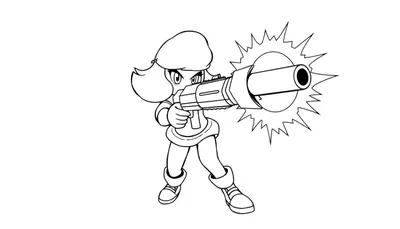Placa de color de Shelly de Brawl Stars lista para pintar.