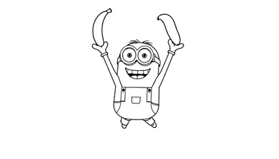 Placa de color de un Minion con bananas.