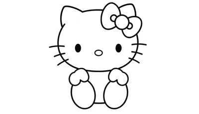 Placa de color de Hello Kitty sonriendo con un gran lazo rosa.
