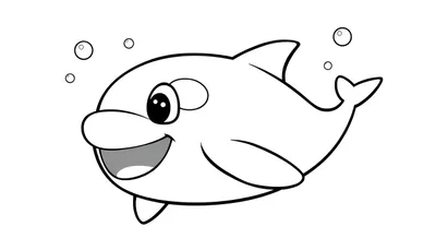 Placa de color: orca amigable nadando