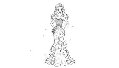 Mujer sonriente con un vestido de fiesta, lista para una placa de color.