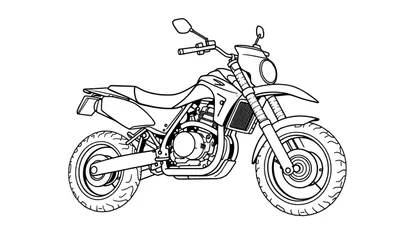 Una motocicleta todoterreno lista para ser pintada con la placa de color.