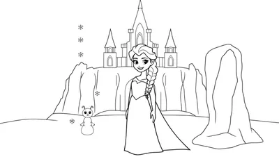 Placa de color de Elsa con su castillo de hielo.